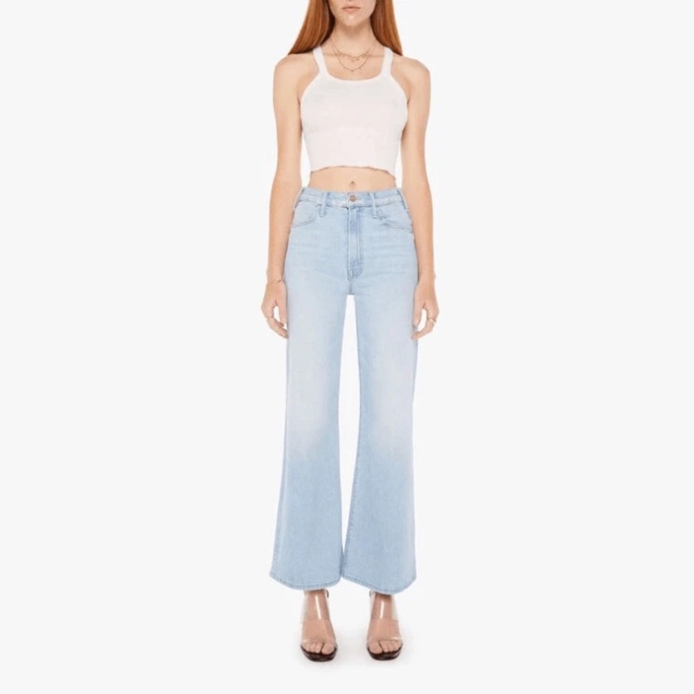 MOTHER Light Wash High-Rise Flare Jeans